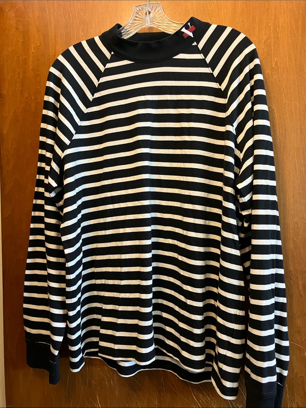 Paige Navy & White Striped Long Sleeve Knit Top Size M